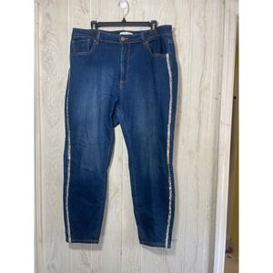 Plus size encore jeans womens size 3xl skinny stretch mid rise denim blue